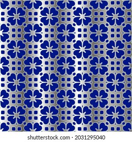 metal pattern on a blue background.  pattern for fabric, wallpaper, packaging. Decorative print.
