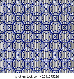 metal pattern on a blue background.  pattern for fabric, wallpaper, packaging. Decorative print.
