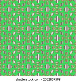 patrón metálico sobre fondo verde. patrón para tela, papel pintado, embalaje. Impresión decorativa.