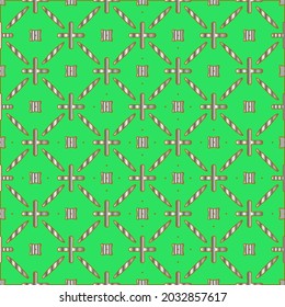 metal pattern on a green background. pattern for fabric, wallpaper, packaging. Decorative print.