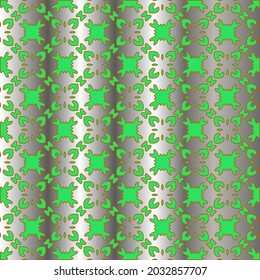 patrón metálico sobre fondo verde. patrón para tela, papel pintado, embalaje. Impresión decorativa.