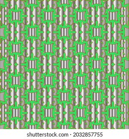 metal pattern on a green background. pattern for fabric, wallpaper, packaging. Decorative print.