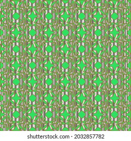patrón metálico sobre fondo verde. patrón para tela, papel pintado, embalaje. Impresión decorativa.