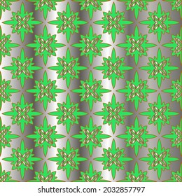 metal pattern on a green background. pattern for fabric, wallpaper, packaging. Decorative print.