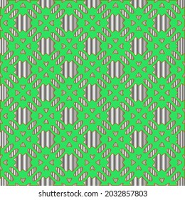 metal pattern on a green background. pattern for fabric, wallpaper, packaging. Decorative print.