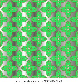 metal pattern on a green background. pattern for fabric, wallpaper, packaging. Decorative print.