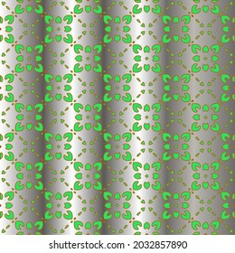 metal pattern on a green background. pattern for fabric, wallpaper, packaging. Decorative print.