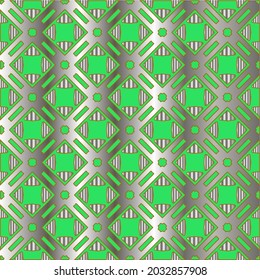 metal pattern on a green background. pattern for fabric, wallpaper, packaging. Decorative print.