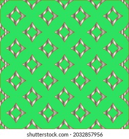 metal pattern on a green background. pattern for fabric, wallpaper, packaging. Decorative print.
