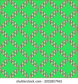 metal pattern on a green background. pattern for fabric, wallpaper, packaging. Decorative print.