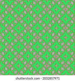 metal pattern on a green background. pattern for fabric, wallpaper, packaging. Decorative print.
