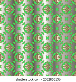 metal pattern on a green background. pattern for fabric, wallpaper, packaging. Decorative print.