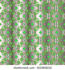 metal pattern on a green background. pattern for fabric, wallpaper, packaging. Decorative print.