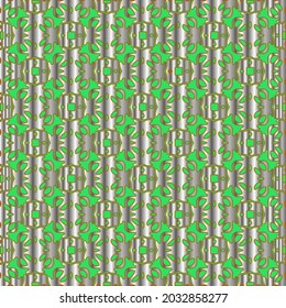 metal pattern on a green background. pattern for fabric, wallpaper, packaging. Decorative print.