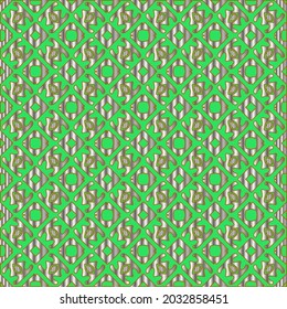 metal pattern on a green background. pattern for fabric, wallpaper, packaging. Decorative print.