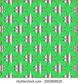 metal pattern on a green background. pattern for fabric, wallpaper, packaging. Decorative print.