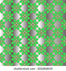 metal pattern on a green background. pattern for fabric, wallpaper, packaging. Decorative print.