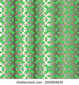 metal pattern on a green background. pattern for fabric, wallpaper, packaging. Decorative print.