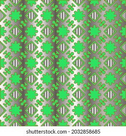 metal pattern on a green background. pattern for fabric, wallpaper, packaging. Decorative print.