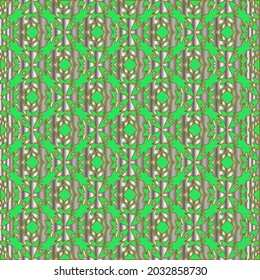 metal pattern on a green background. pattern for fabric, wallpaper, packaging. Decorative print.