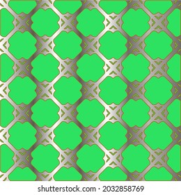 metal pattern on a green background. pattern for fabric, wallpaper, packaging. Decorative print.