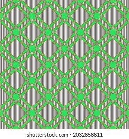 patrón metálico sobre fondo verde. patrón para tela, papel pintado, embalaje. Impresión decorativa.