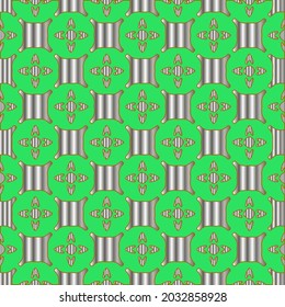 patrón metálico sobre fondo verde. patrón para tela, papel pintado, embalaje. Impresión decorativa.