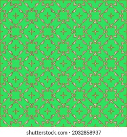 metal pattern on a green background. pattern for fabric, wallpaper, packaging. Decorative print.