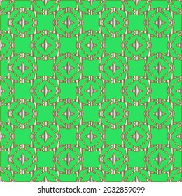 metal pattern on a green background. pattern for fabric, wallpaper, packaging. Decorative print.