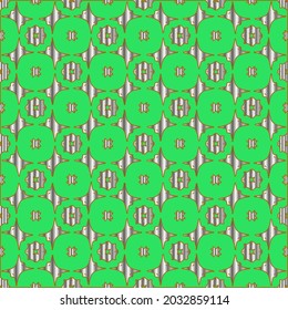 metal pattern on a green background. pattern for fabric, wallpaper, packaging. Decorative print.