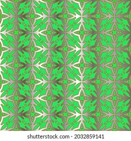 patrón metálico sobre fondo verde. patrón para tela, papel pintado, embalaje. Impresión decorativa.