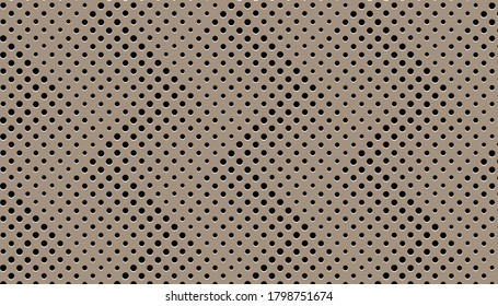 Metal  perforated pattern texture mesh background.Vector seamless pattern. 