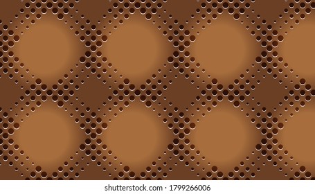 Metal  perforated pattern texture mesh background.Vector seamless pattern. 