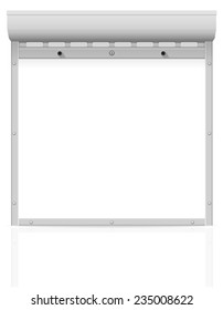 metal perforated rolling shutters vector illustration isolated on white background