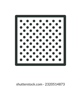 Metal perforated sheet isolated icon, stainless steel perforated sheet vector icon with editable stroke