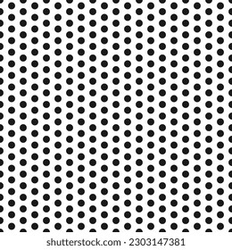 Metal perforated texture mesh. Metal panel with round holes seamless pattern. Steel circle perforated grid sheet background. Carbon fiber texture. Dotted grid seamless background. Vector illustration.