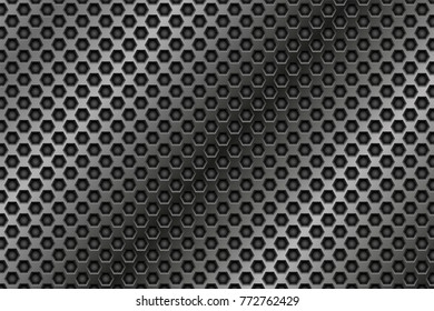 Metal perforated texture. Vector 3d illustration
