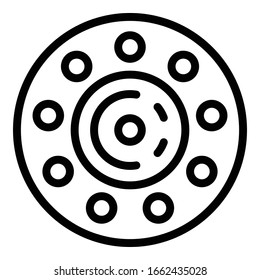 Icono de pieza metálica. Icono de vector de pieza metálica de esquema para diseño web aislado en fondo blanco