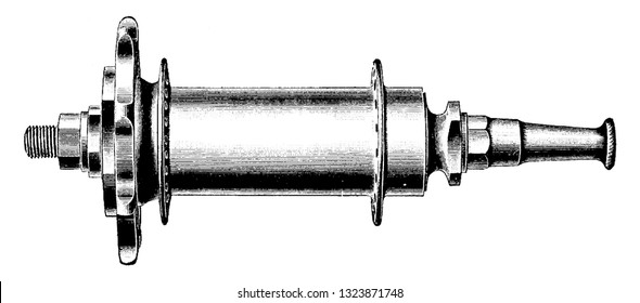 It is a metal piece usually attached near the rear wheel of the bicycle and on which the chain is placed. It is a modified newer version and has a bolt in the center. Bicycle Accessories 1900.