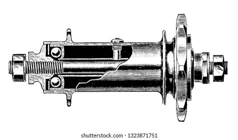 It is a metal piece usually attached near the rear wheel of the bicycle and on which the chain is placed. It is the open view of a chain stay. Bicycle Accessories 1900.