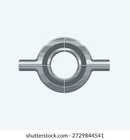 Metal pipe cross-section ring diagram