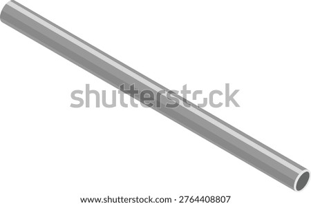 Metal Pipe Flat Illustration. Clean Icon Design Element Isolated on White Background