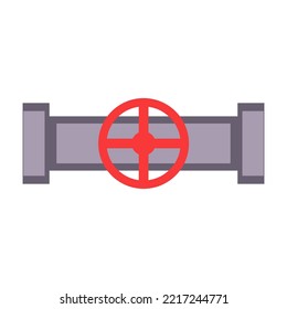 Metal pipe. Icon for pipeline and water tube construction. Industrial pipe for water or gas. Factory element connection equipment with flange. Part canalization vector illustration