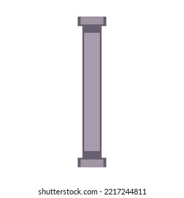 Metal pipe. Icon for pipeline and water tube construction. Industrial pipe for water or gas. Factory element connection equipment with flange. Part canalization vector illustration
