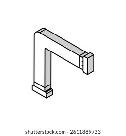 metal pipeline isometric icon vector. metal pipeline sign. isolated symbol illustration