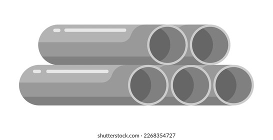 Metal pipes for building. Industrial product for construction and renovation. Object for shop and warehouse.