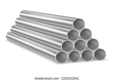 metal pipes for plumbing vector illustration isolated on white background