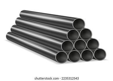 metal pipes for plumbing vector illustration isolated on white background