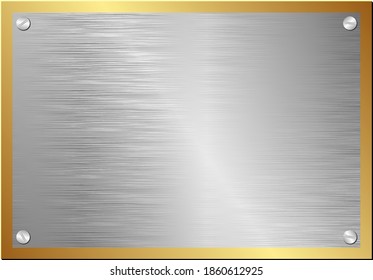 metal plaque with golden border