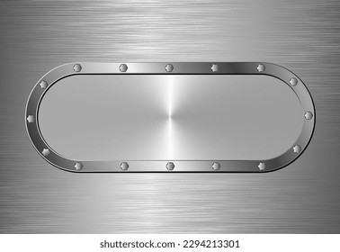 metal plaque on gray textured background